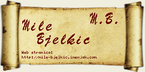 Mile Bjelkić vizit kartica